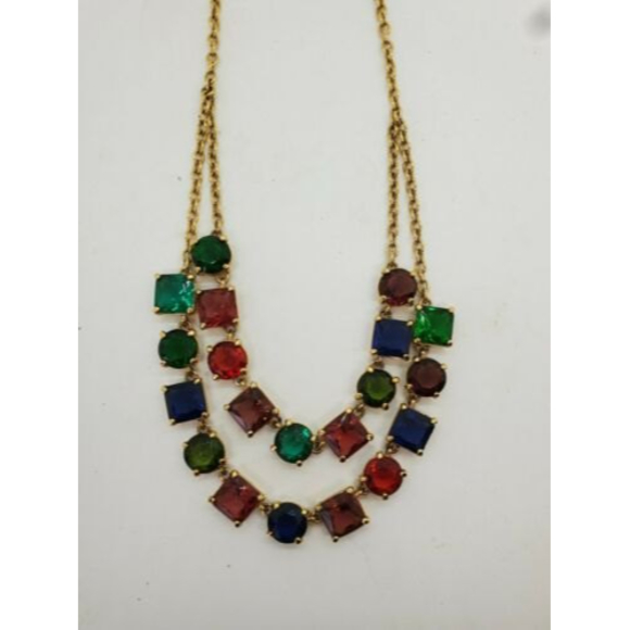 Kate Spade Crystal Kaleidoscope Double Strand Necklace gem jewel multi color